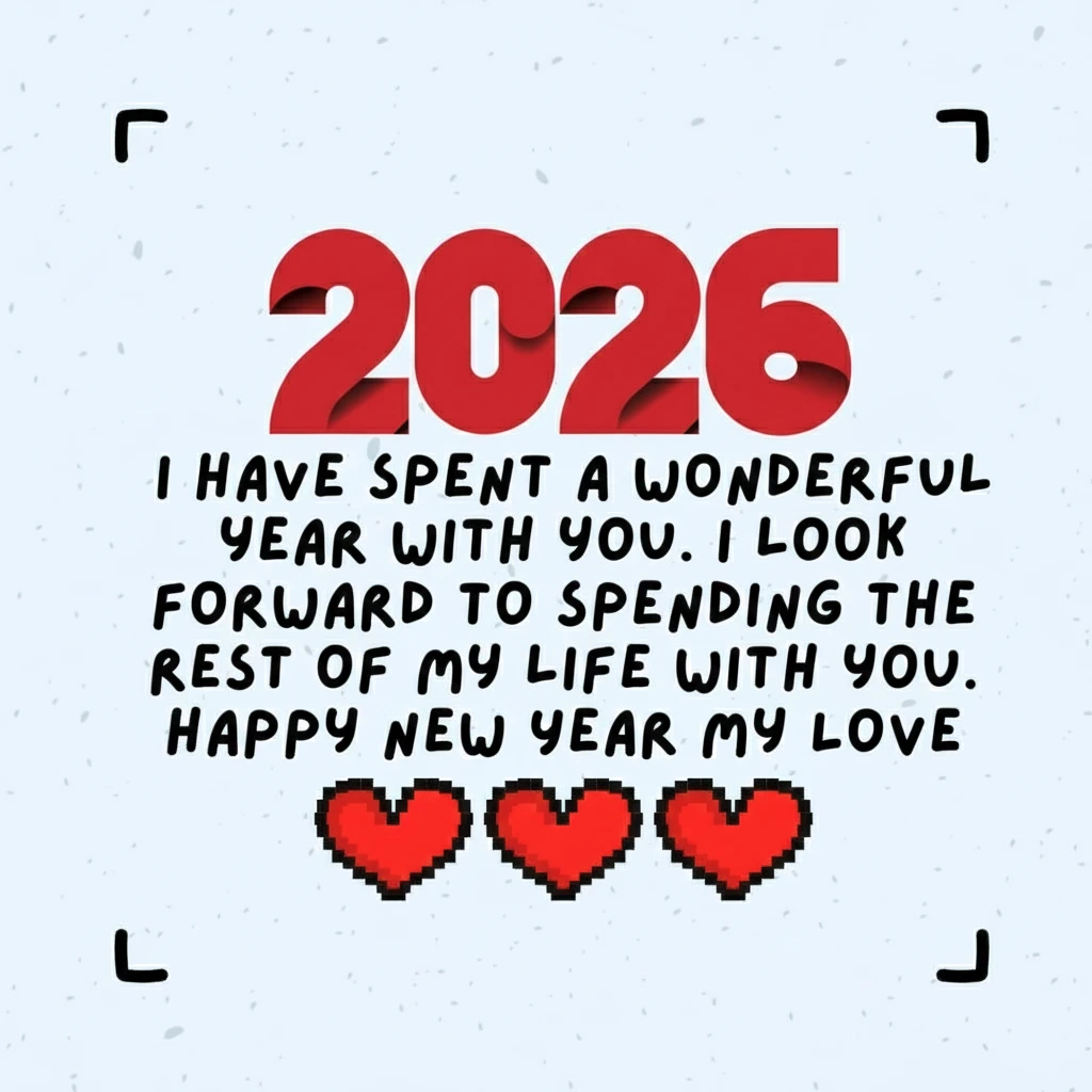 Happy New Year Wishes Greetings For Love ^ I have spent a wonderful year with you. I look forward to spending the rest of my life with you. Happy New Year my Love